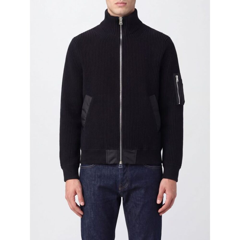 Sacai Men Sacai Turtleneck Wool Cardigan With Zip Closure And Slit Pockets
